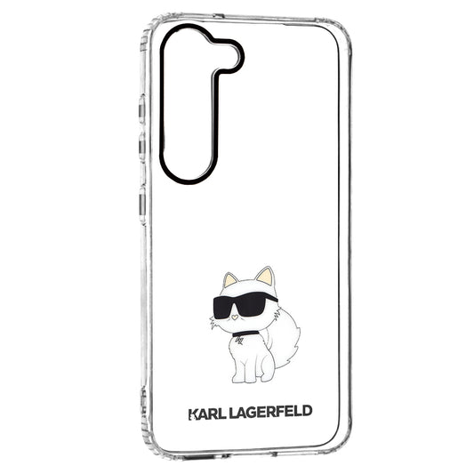 Pouzdro pro Samsung Galaxy S23 S911, Karl Lagerfeld, Ikonik Choupette, Průhledné