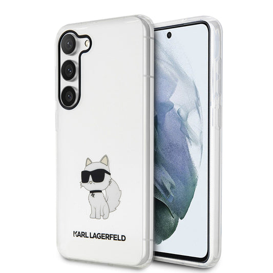 Pouzdro pro Samsung Galaxy S23 S911, Karl Lagerfeld, Ikonik Choupette, Průhledné