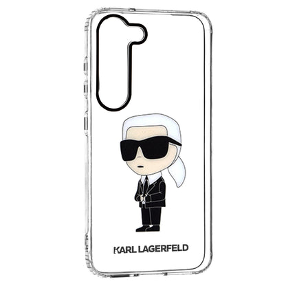Pouzdro pro Samsung Galaxy S23 S911, Karl Lagerfeld, Ikonik Karl, Průhledné