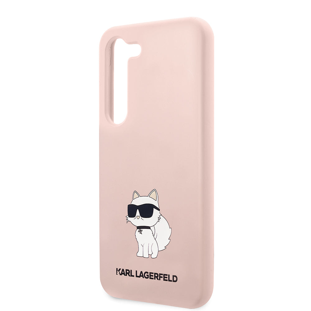 Pouzdro pro Samsung Galaxy S23 S911, Karl Lagerfeld, Silicone Choupette, Růžová