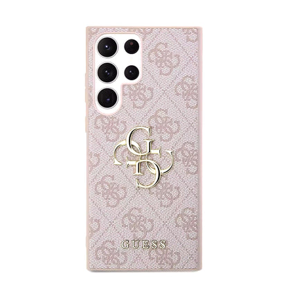 Pouzdro pro Samsung Galaxy S23 Ultra S918, Guess, 4G Big Logo, Růžové