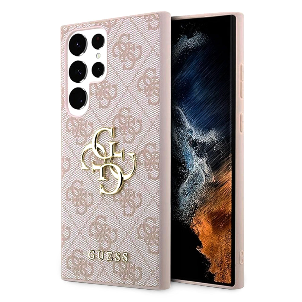 Pouzdro pro Samsung Galaxy S23 Ultra S918, Guess, 4G Big Logo, Růžové