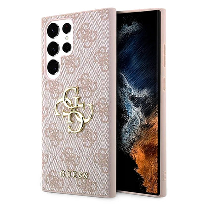 Pouzdro pro Samsung Galaxy S23 Ultra S918, Guess, 4G Big Logo, Růžové