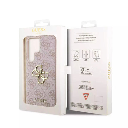 Pouzdro pro Samsung Galaxy S23 Ultra S918, Guess, 4G Big Logo, Růžové