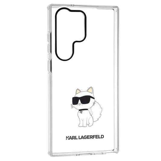 Pouzdro pro Samsung Galaxy S23 Ultra S918, Karl Lagerfeld, Ikonik Choupette, Průhledné