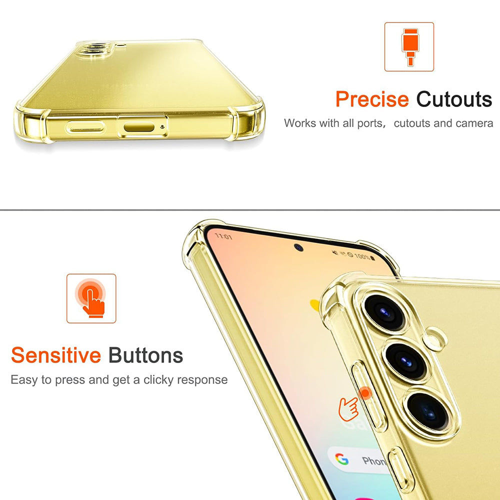 Case for Samsung Galaxy S24 FE S721, Techsuit, Shockproof Clear, Transparent
