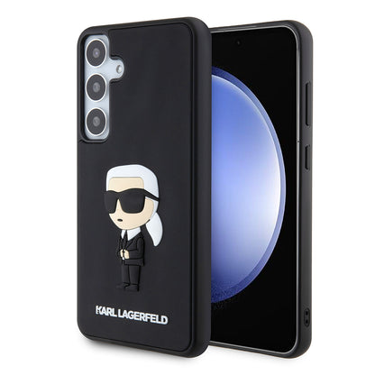 Pouzdro pro Samsung Galaxy S24+ S926, Karl Lagerfeld, 3D Rubber Ikonik Karl, Černá