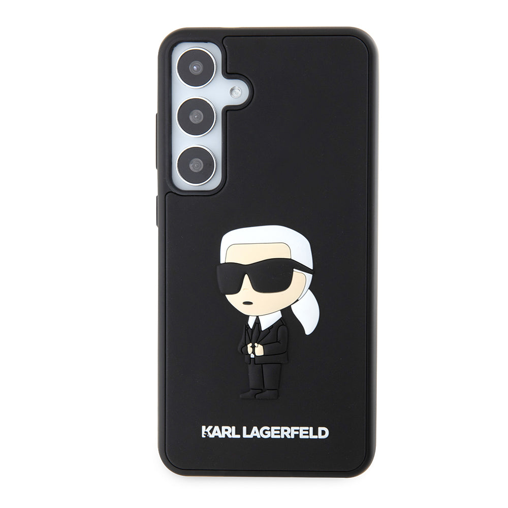 Pouzdro pro Samsung Galaxy S24+ S926, Karl Lagerfeld, 3D Rubber Ikonik Karl, Černá