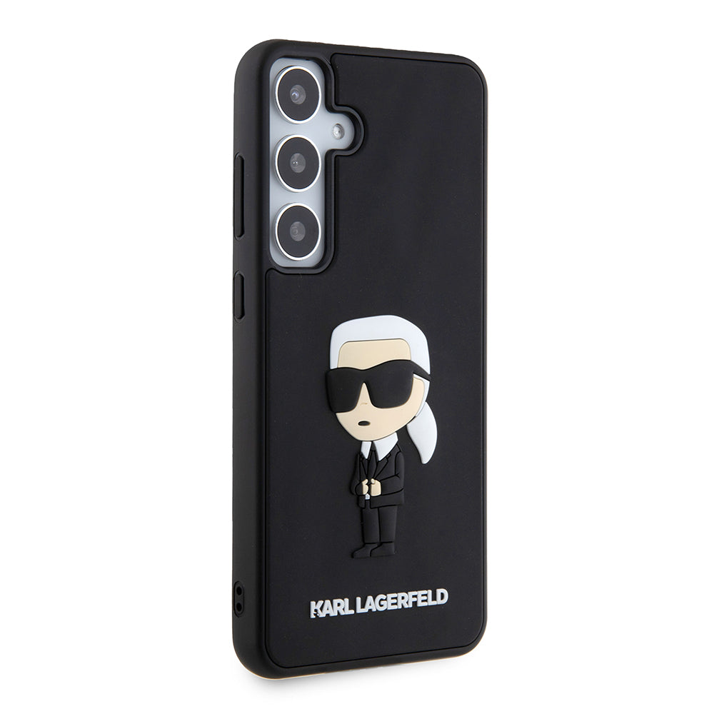 Pouzdro pro Samsung Galaxy S24+ S926, Karl Lagerfeld, 3D Rubber Ikonik Karl, Černá