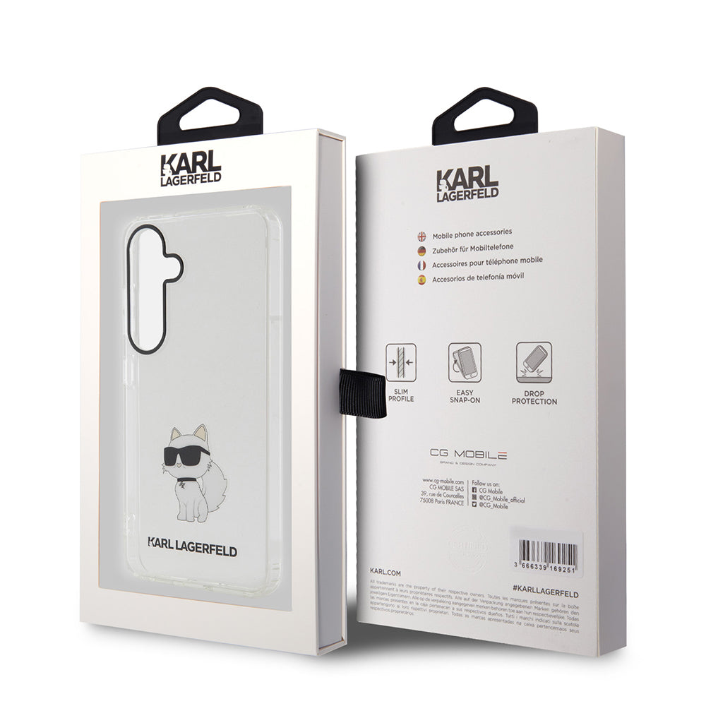 Case for Samsung Galaxy S24+ S926, Karl Lagerfeld, IML Luxury Choupette, Transparent