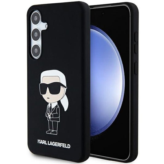 Pouzdro pro Samsung Galaxy S24+ S926, Karl Lagerfeld, Silicone Ikonik NFT, černé.
