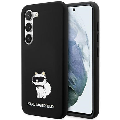 Pouzdro pro Samsung Galaxy S24+ S926, Karl Lagerfeld, Silicone Choupette, Černá