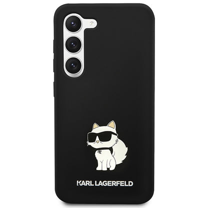 Pouzdro pro Samsung Galaxy S24+ S926, Karl Lagerfeld, Silicone Choupette, Černá