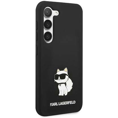 Pouzdro pro Samsung Galaxy S24+ S926, Karl Lagerfeld, Silicone Choupette, Černá