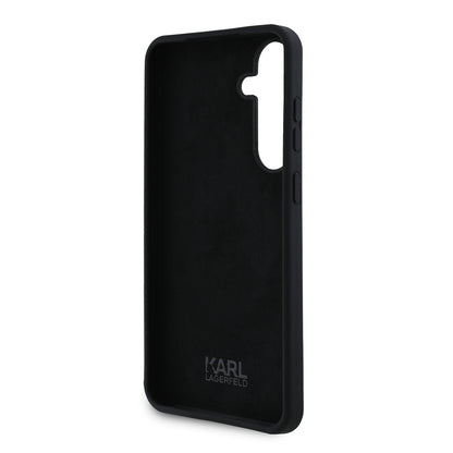 Case for Samsung Galaxy S24+ S926, Karl Lagerfeld, Silicone Ikonik Karl Metal, Black