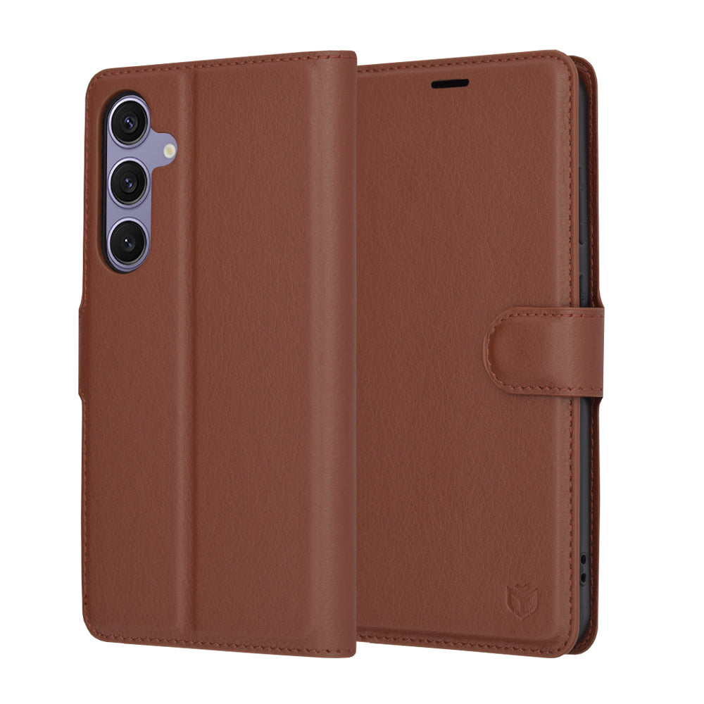 Pouzdro pro Samsung Galaxy S24+ S926, Techsuit, kožené folio, hnědé