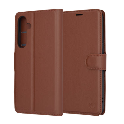 Pouzdro pro Samsung Galaxy S24+ S926, Techsuit, kožené folio, hnědé