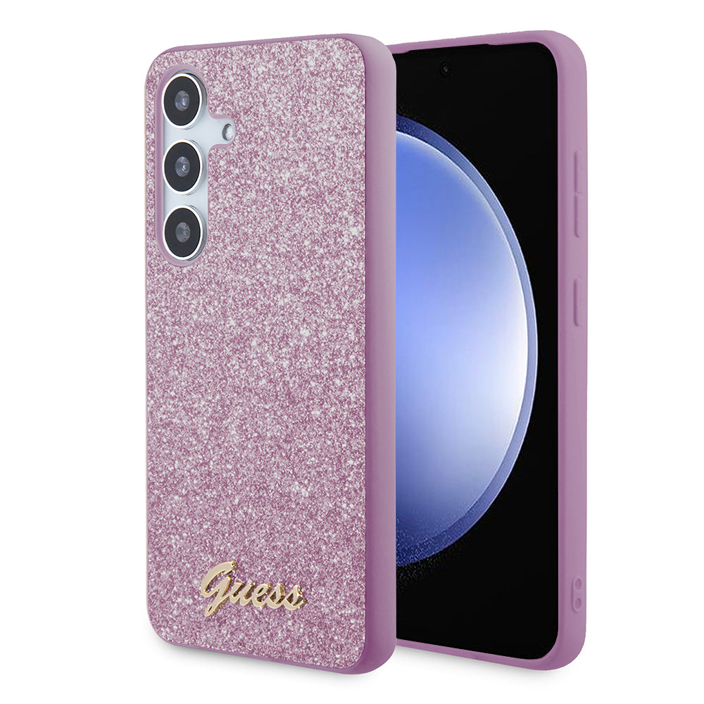 Case for Samsung Galaxy S24 S921, Guess, Glitter Script, Purple