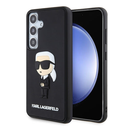 Pouzdro pro Samsung Galaxy S24 S921, Karl Lagerfeld, 3D Rubber Ikonik Karl, Černá