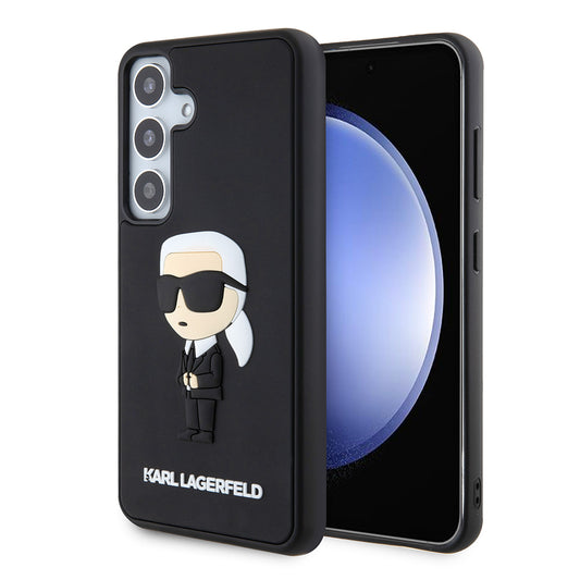 Pouzdro pro Samsung Galaxy S24 S921, Karl Lagerfeld, 3D Rubber Ikonik Karl, Černá