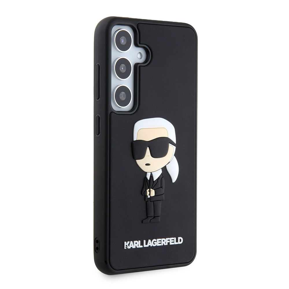 Pouzdro pro Samsung Galaxy S24 S921, Karl Lagerfeld, 3D Rubber Ikonik Karl, Černá