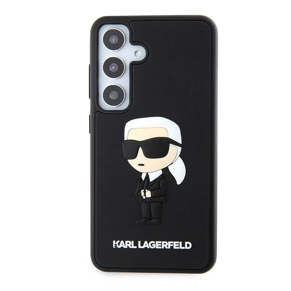 Pouzdro pro Samsung Galaxy S24 S921, Karl Lagerfeld, 3D Rubber Ikonik Karl, Černá