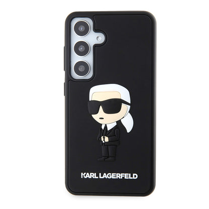 Pouzdro pro Samsung Galaxy S24 S921, Karl Lagerfeld, 3D Rubber Ikonik Karl, Černá