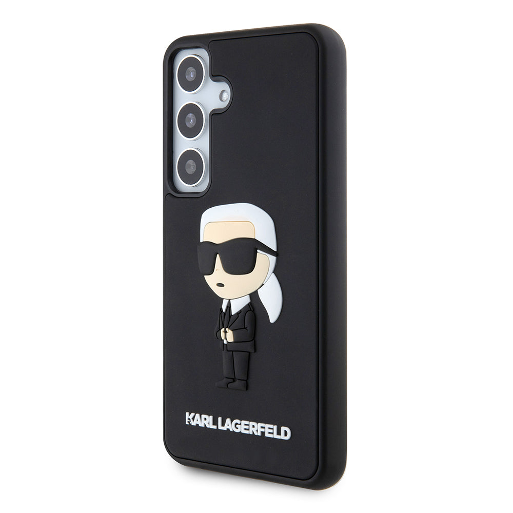 Pouzdro pro Samsung Galaxy S24 S921, Karl Lagerfeld, 3D Rubber Ikonik Karl, Černá