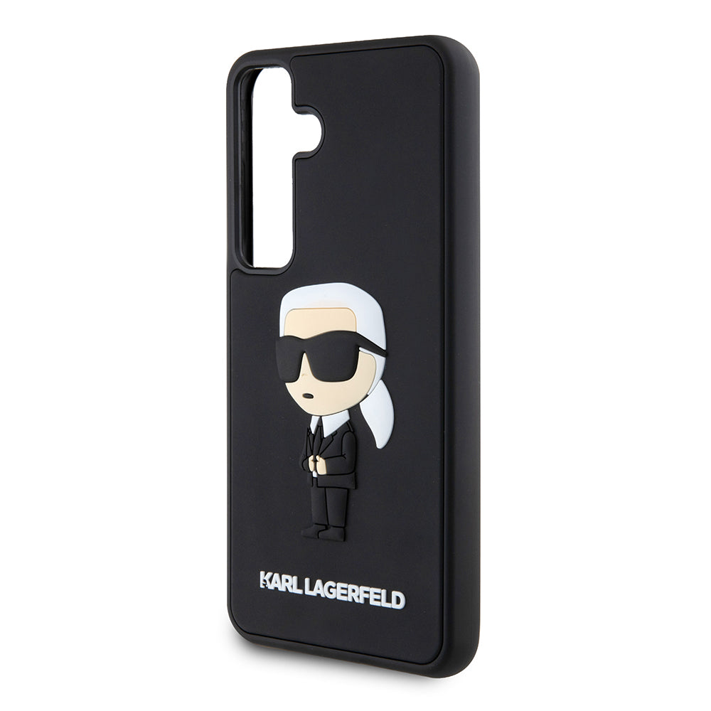 Pouzdro pro Samsung Galaxy S24 S921, Karl Lagerfeld, 3D Rubber Ikonik Karl, Černá