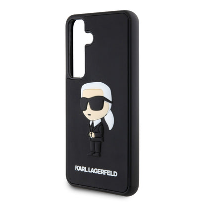 Pouzdro pro Samsung Galaxy S24 S921, Karl Lagerfeld, 3D Rubber Ikonik Karl, Černá