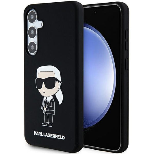 Pouzdro pro Samsung Galaxy S24 S921, Karl Lagerfeld, Silicone Ikonik NFT, černé