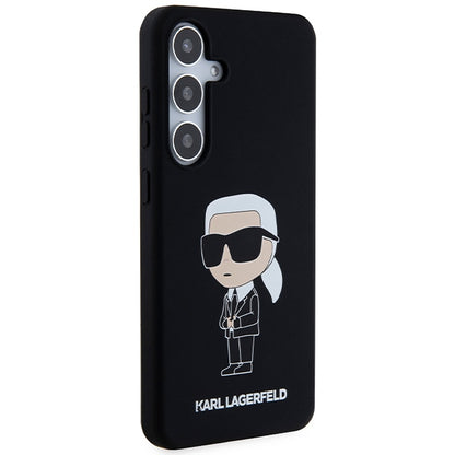 Pouzdro pro Samsung Galaxy S24 S921, Karl Lagerfeld, Silicone Ikonik NFT, černé