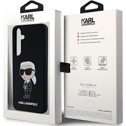 Pouzdro pro Samsung Galaxy S24 S921, Karl Lagerfeld, Silicone Ikonik NFT, černé