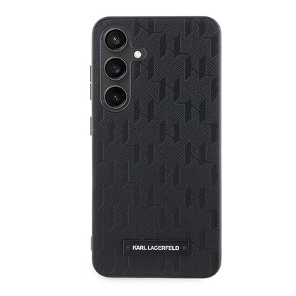 Pouzdro pro Samsung Galaxy S24 S921, Karl Lagerfeld, Saffiano Mono Metal Logo, Černá