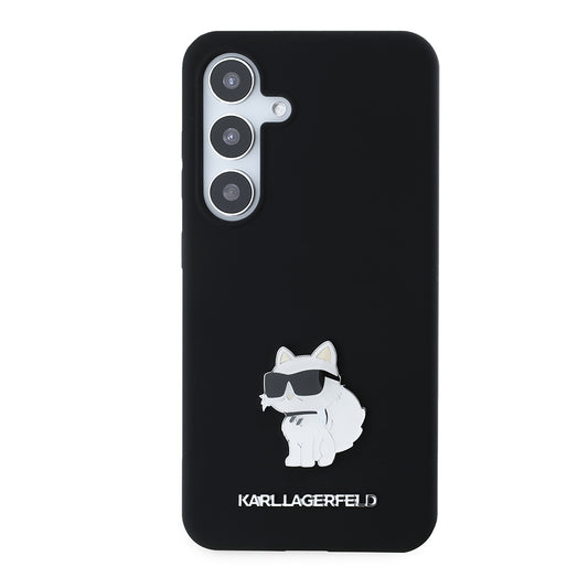 Pouzdro pro Samsung Galaxy S24 S921, Karl Lagerfeld, Silicone Choupette, Černá