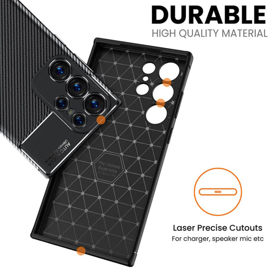 Pouzdro pro Samsung Galaxy S24 Ultra S928, Techsuit, CarbonFiber, Černé