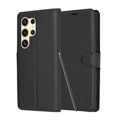 Pouzdro pro Samsung Galaxy S24 Ultra S928, Techsuit, kožené folio, černé