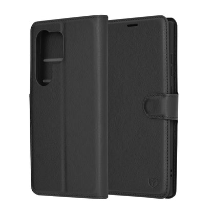 Pouzdro pro Samsung Galaxy S24 Ultra S928, Techsuit, kožené folio, černé
