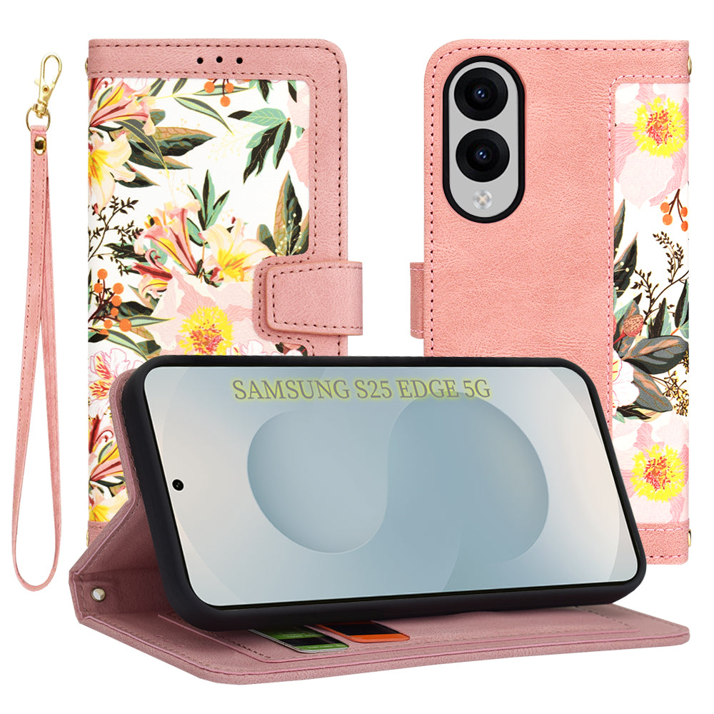 Pouzdro pro Samsung Galaxy S25 Edge S937, Techsuit, FlipCraft, Růžové
