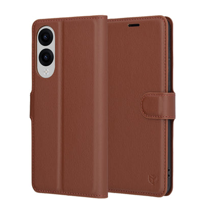 Pouzdro pro Samsung Galaxy S25 Edge S937, Techsuit, kožené folio, hnědé