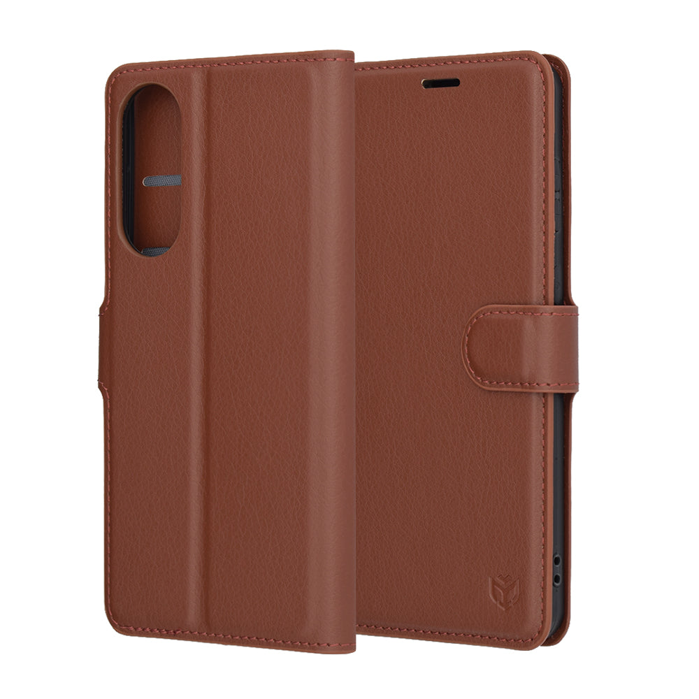Pouzdro pro Samsung Galaxy S25 Edge S937, Techsuit, kožené folio, hnědé
