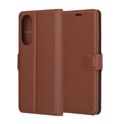 Pouzdro pro Samsung Galaxy S25 Edge S937, Techsuit, kožené folio, hnědé