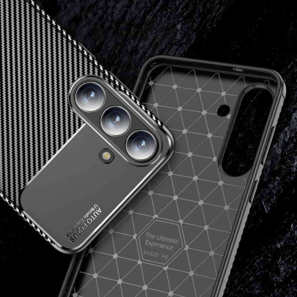 Pouzdro pro Samsung Galaxy S25 FE, Techsuit, CarbonFiber, Černé