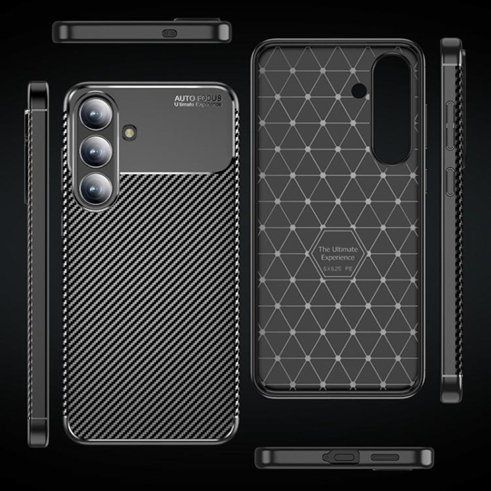 Pouzdro pro Samsung Galaxy S25 FE, Techsuit, CarbonFiber, Černé