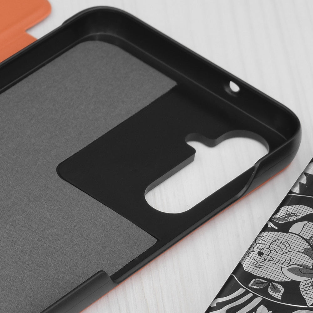 Pouzdro pro Samsung Galaxy S25 FE, Techsuit, eFold, Oranžové