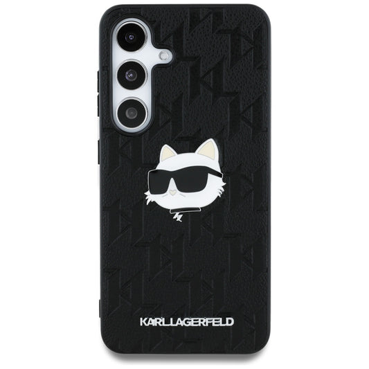 Pouzdro pro Samsung Galaxy S25+ S936, Karl Lagerfeld, Monogram Choupette's Head, Černá