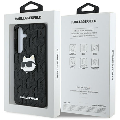 Case for Samsung Galaxy S25+ S936, Karl Lagerfeld, Monogram Choupette's Head, Black