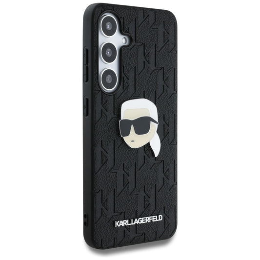 Pouzdro pro Samsung Galaxy S25+ S936, Karl Lagerfeld, Monogram Karl's Head, Černá