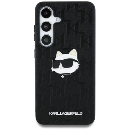 Pouzdro pro Samsung Galaxy S25 S931, Karl Lagerfeld, Monogram Choupette's Head, Černá