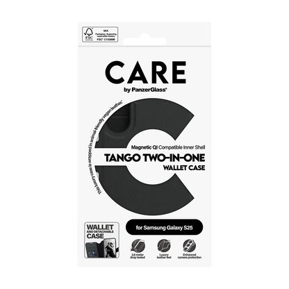 Pouzdro pro Samsung Galaxy S25 S931, PanzerGlass, Care Feature Tango Two-in-One, Černá